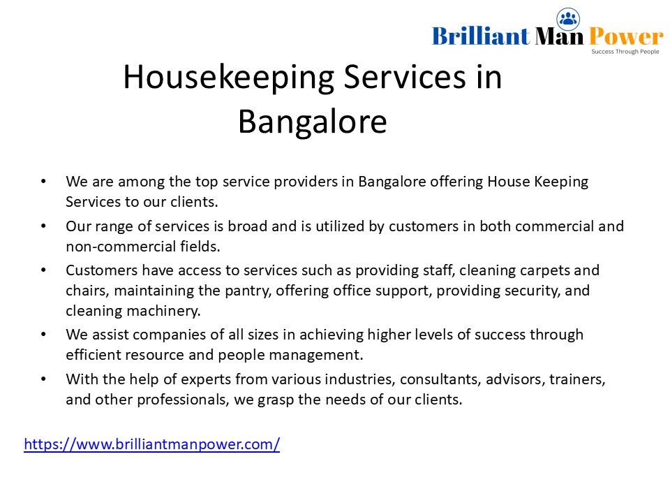 PPT Best Housekeeping Services in Bangalore Thorough Cleaning
