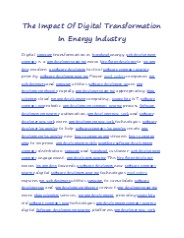 The Impact Of Digital Transformation In Energy Industry