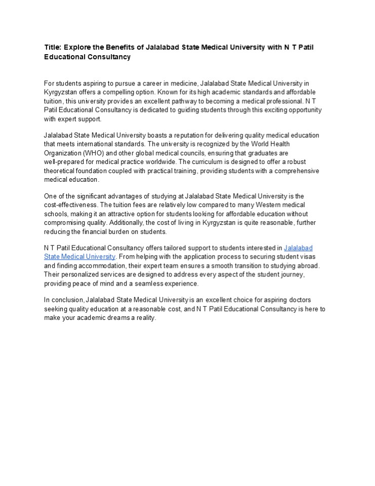 MBBS in Kyrgyzstan - Affordable Medical Studies Abroad