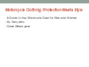Motorcycle protective clothing