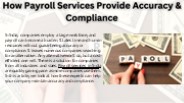 How Payroll Services Provide Accuracy & Compliance