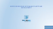 Define Knowledge and Wisdom in Software Development