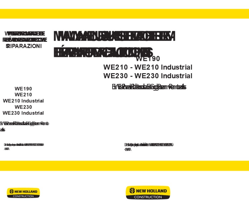 NEW HOLLAND WE230 WHEEL LOADER Service Repair Manual Instant Download