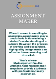 Assignment Maker | Myassignmentpro