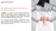 How Homeopathy Promotes Faster Recovery from Kidney Infections?