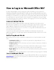 How to Log in to Microsoft Office 365?