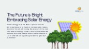 The Future is Bright: Embracing Solar Energy