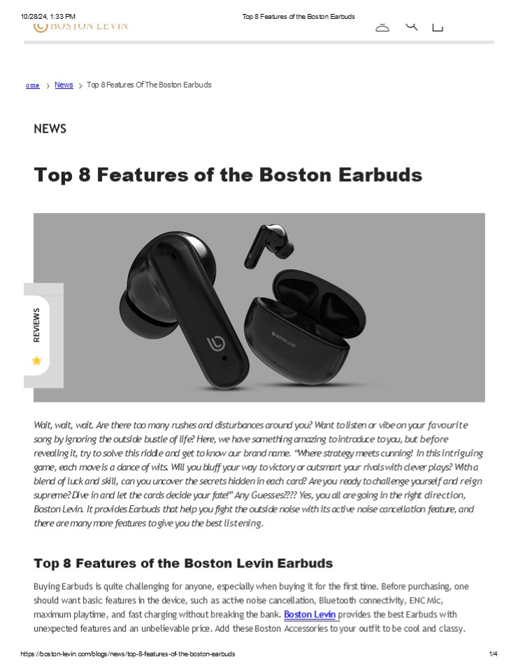 Top 8 Features of the Boston Earbuds