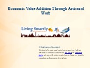 Economic Value Addition Through Artisanal Work