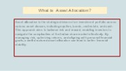 Benefits of Asset Allocation