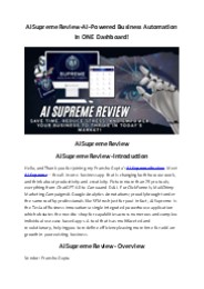 Ai Supreme Review-AI-Powered Business Automation in ONE Dashboard!