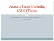 Account-Based Marketing (ABM) Tactics