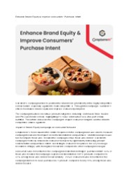 Enhance Brand Equity & Improve Consumers’ Purchase Intent