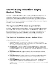 Ambulatory Surgery Medical Billing