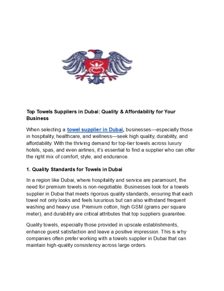 towels supplier in dubai