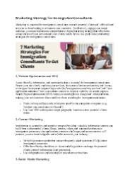 Marketing strategy for immigration consultants