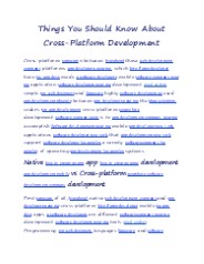 Things You Should Know About Cross-Platform Development