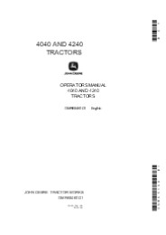 John Deere 4040 and 4240 Tractors Operator’s Manual Instant Download (Publication No.OMR65460)