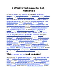 5 Effective Techniques for Self-Motivation