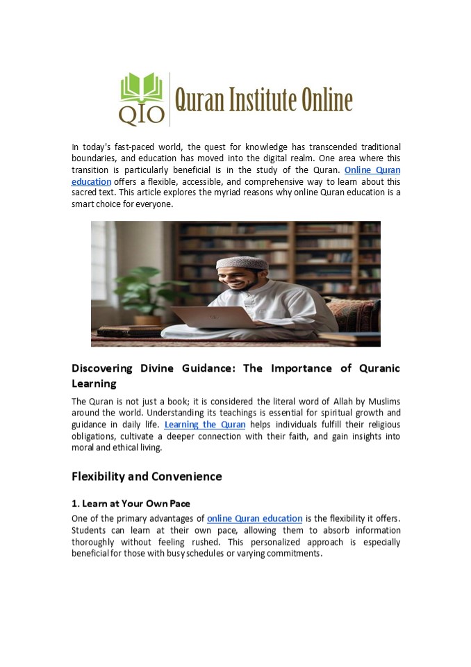 Why Online Quran Education is a Smart Choice for Everyone