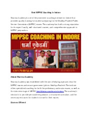 Mppsc coaching in indore