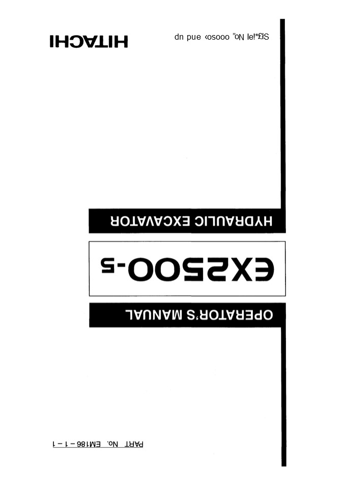 HITACHI EX2500-5 HYDRAULIC EXCAVATOR Operator Manual Instant Download