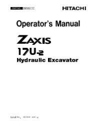 HITACHI ZAXIS 17U-2 EXCAVATOR Operator Manual Instant Download