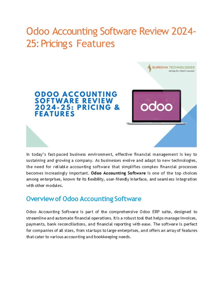 Odoo Accounting Software Review 2024: A Comprehensive Guide to Pricing & Features