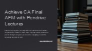 Achieve CA Final AFM with Pendrive Lectures
