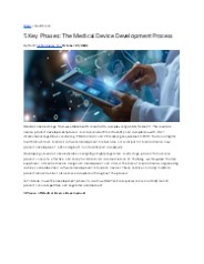 5 Key Phases: The Medical Device Development Process