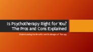Is Psychotherapy right for you?