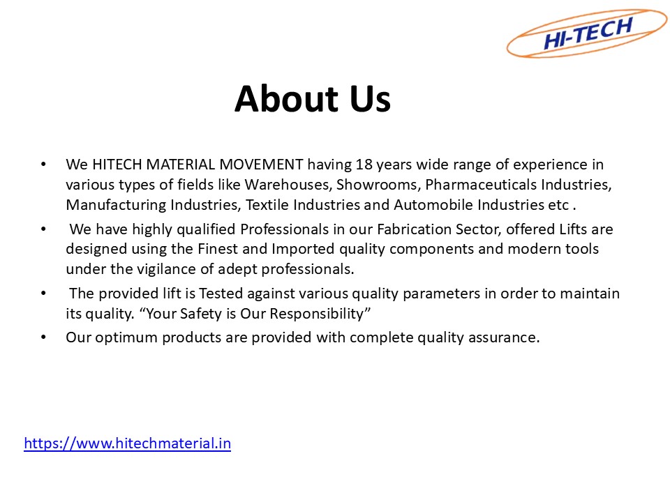 Hydraulic Industrial Lift Bangalore-Hydraulic Industrial Lift Manufacturers