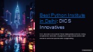 Best Python Institute in Pitampura- DICS Innovatives