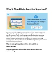 How Cloud Data Analytics Drives Better Business Outcomes