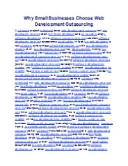 Why Small Businesses Choose Web Development Outsourcing