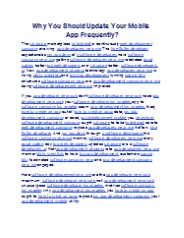Why You Should Update Your Mobile App Frequently?