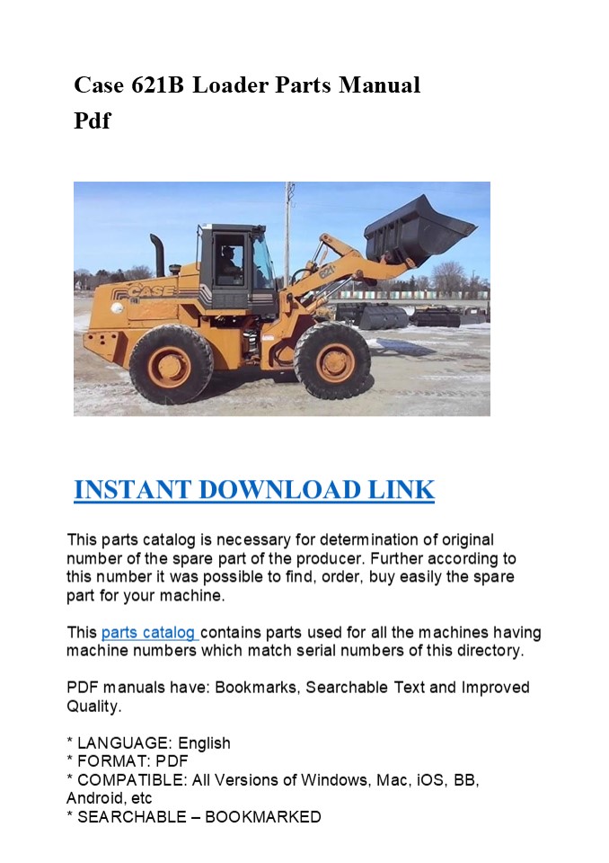 Case 621B Loader Parts Manual PDF DOWNLOAD