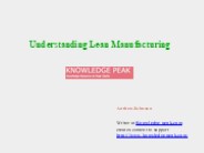 Understanding Lean Manufacturing