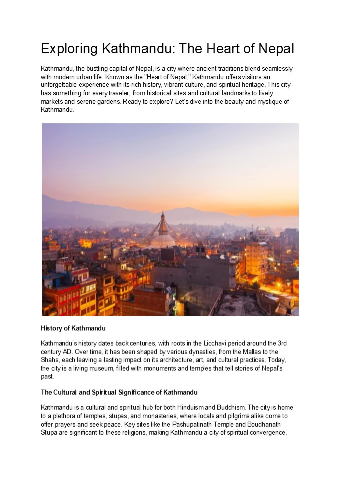 Exploring Kathmandu: The Heart of Nepal