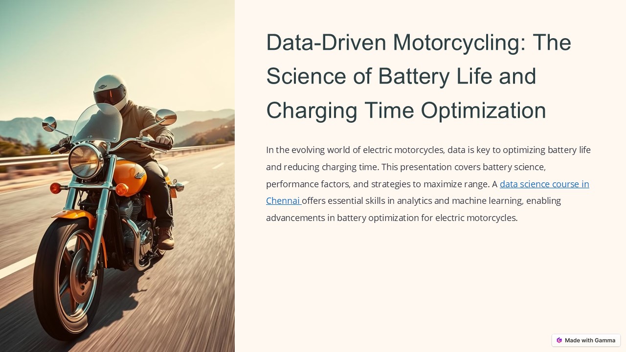 Data-Driven Motorcycling: The Science of Battery Life and Charging Time Optimization