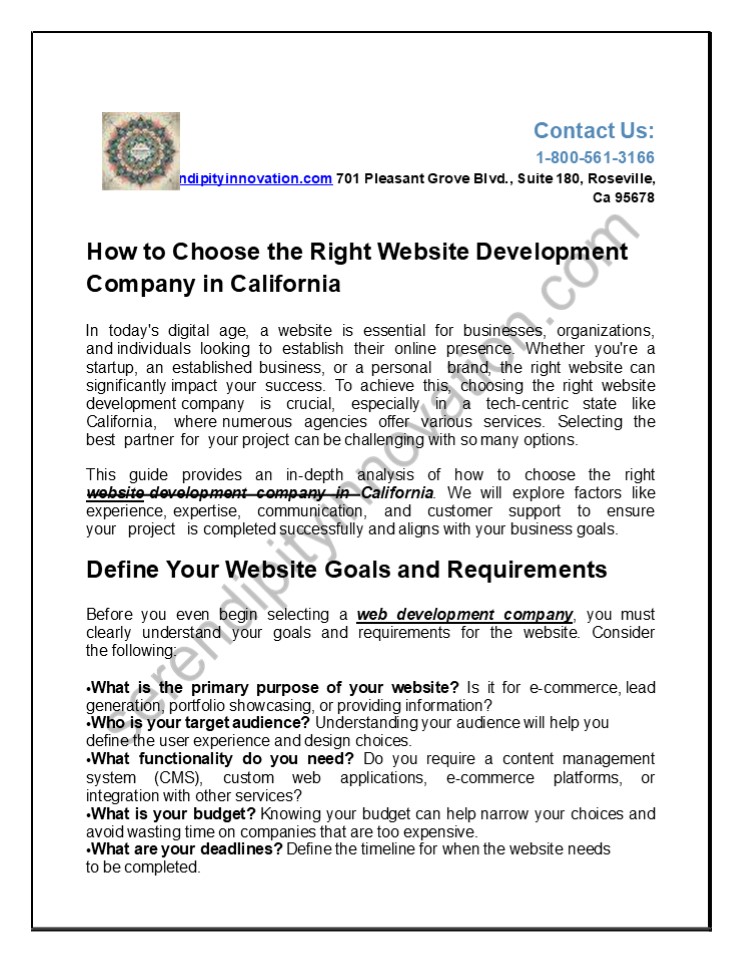 Website Development Company in California