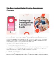 The Best Custom Dating Website Development Company