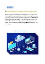 Microsoft Azure Consulting Services | Goognu