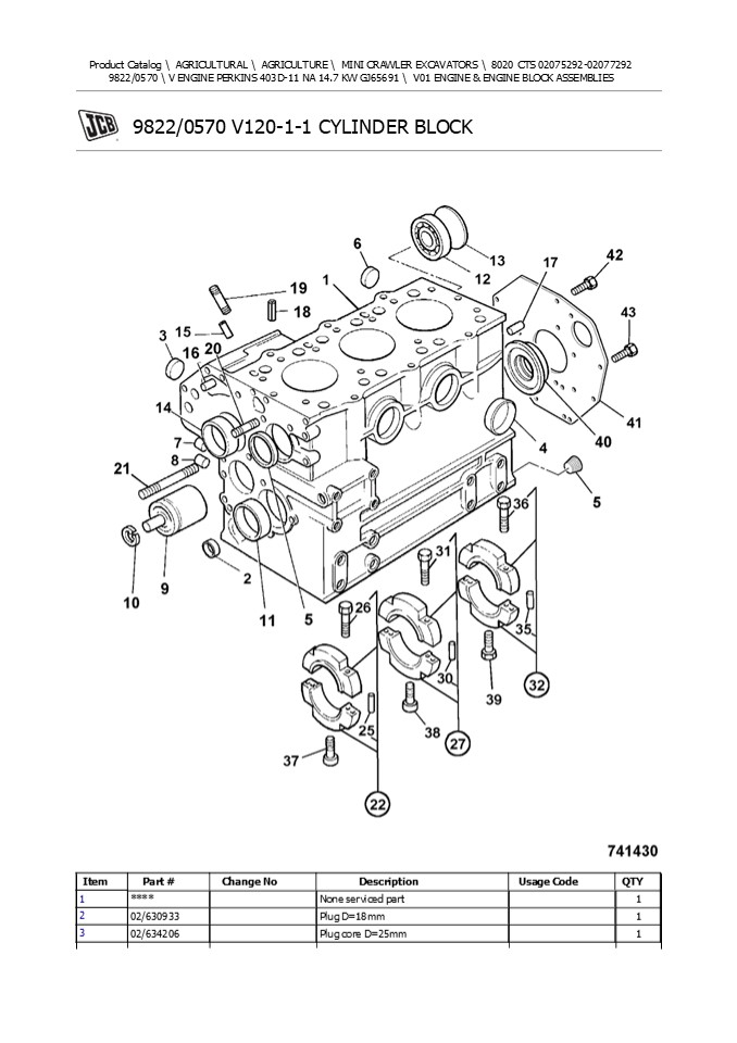 JCB 8020 CTS MINI CRAWLER EXCAVATOR Parts Catalogue Manual Instant Download (SN 02075292-02077292)