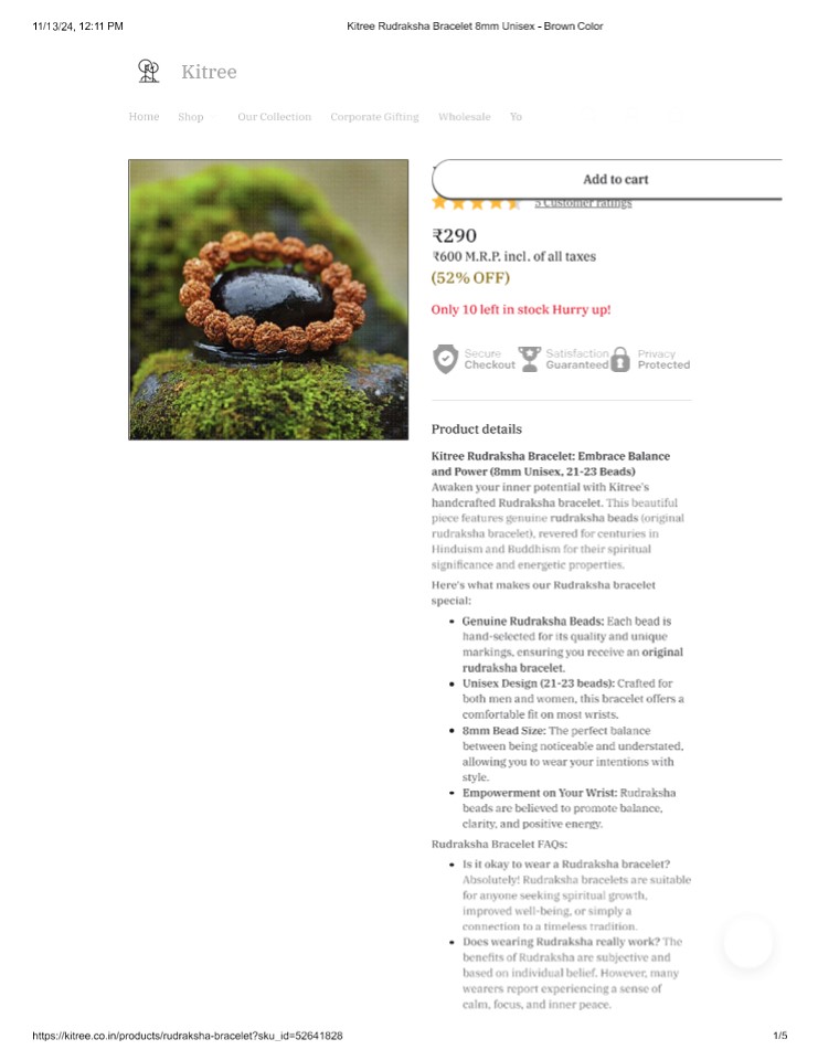 silver rudraksha bracelet for men