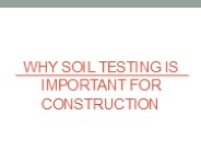 Why Soil Testing is Important for Construction