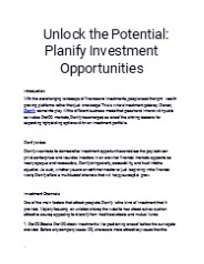 Unlock the Potential: Planify Investment Opportunities