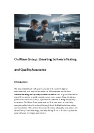 On Wave Group: Elevating Software Testing and Quality Assurance