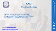Faculty Development and Training Program on MICs and RF System Design