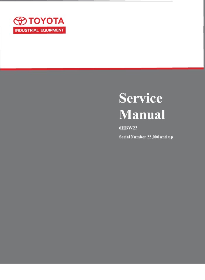 Toyota 6HBW23 Electric Walkie Pallet Jack Service Repair Manual Instant Download